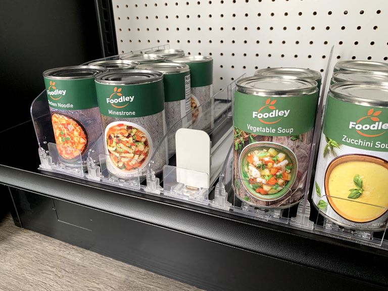 Shelf Pusher VI Open Pusher for Soup Cans Shelf Pusher VI Open Pusher for Soup Cans