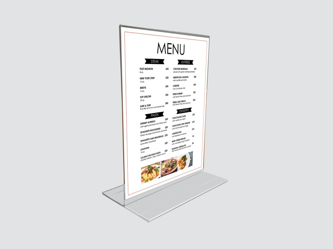 Tabletop Menu Card Holder