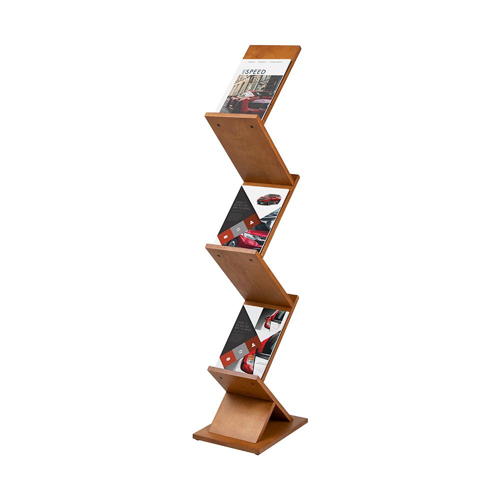 Wooden Zig Zag Brochure Stand | Holds Letterhead Literature