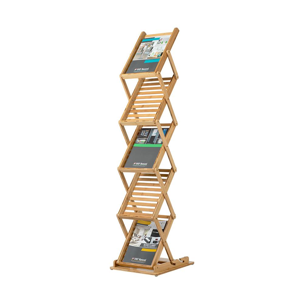 main FOTO MAGAZINE 4冊セット Foldable Bamboo Magazine Stand | 5 Tiers