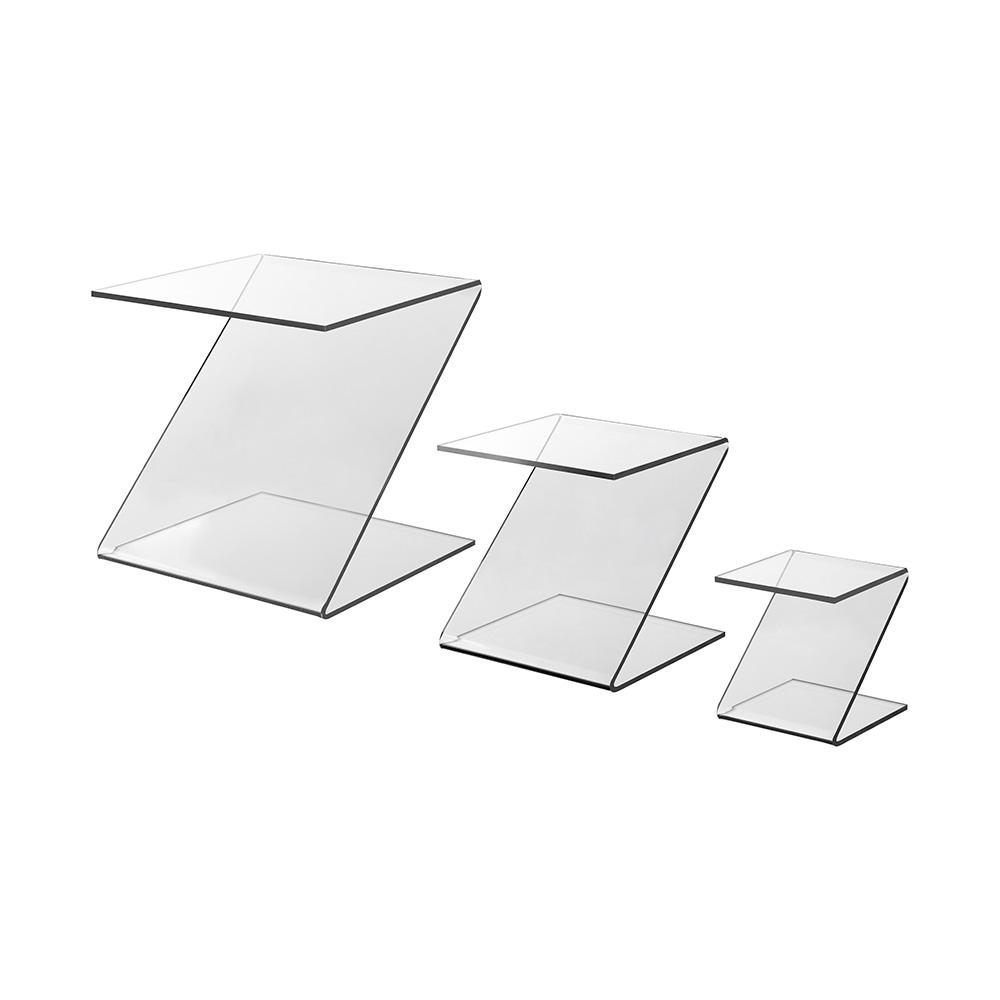 Z-Shaped Acrylic Riser - Clear Acrylic Stand