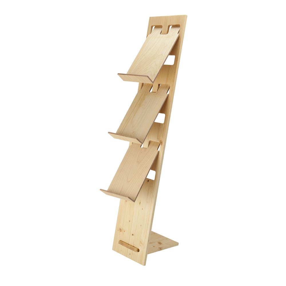 Spruce Wood Brochure Stand With 3 Leaflet Trays | Buy Now