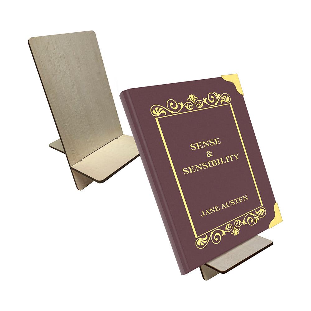Wooden Book Stand for Books, Tablets & Phones