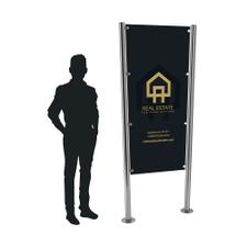 Twin 100 Series Inox Sign Stand