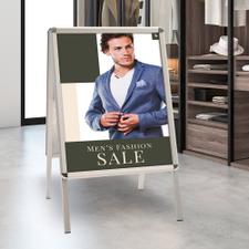 VKF Renzel USA Corp. Unico Base Sign Stand,Freestanding Aluminum Sign  Holder, 4 Clamping Width, Holds Oversized Signs Up To 1.125 Inches Thick.  Great For Trade Shows, Stores