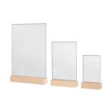 Menu Card Holder with Wooden Base