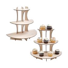 Wooden Table Display Stand With Round Shelves