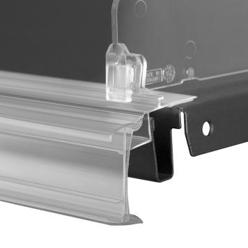 Display Data Label Holder with Front Divider Rail