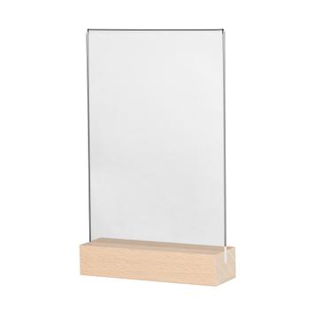 Menu Card Holder with Wooden Base