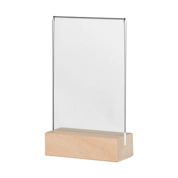 Menu Card Holder with Wooden Base