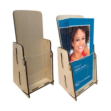 Wooden Brochure Holder, Trifold Size