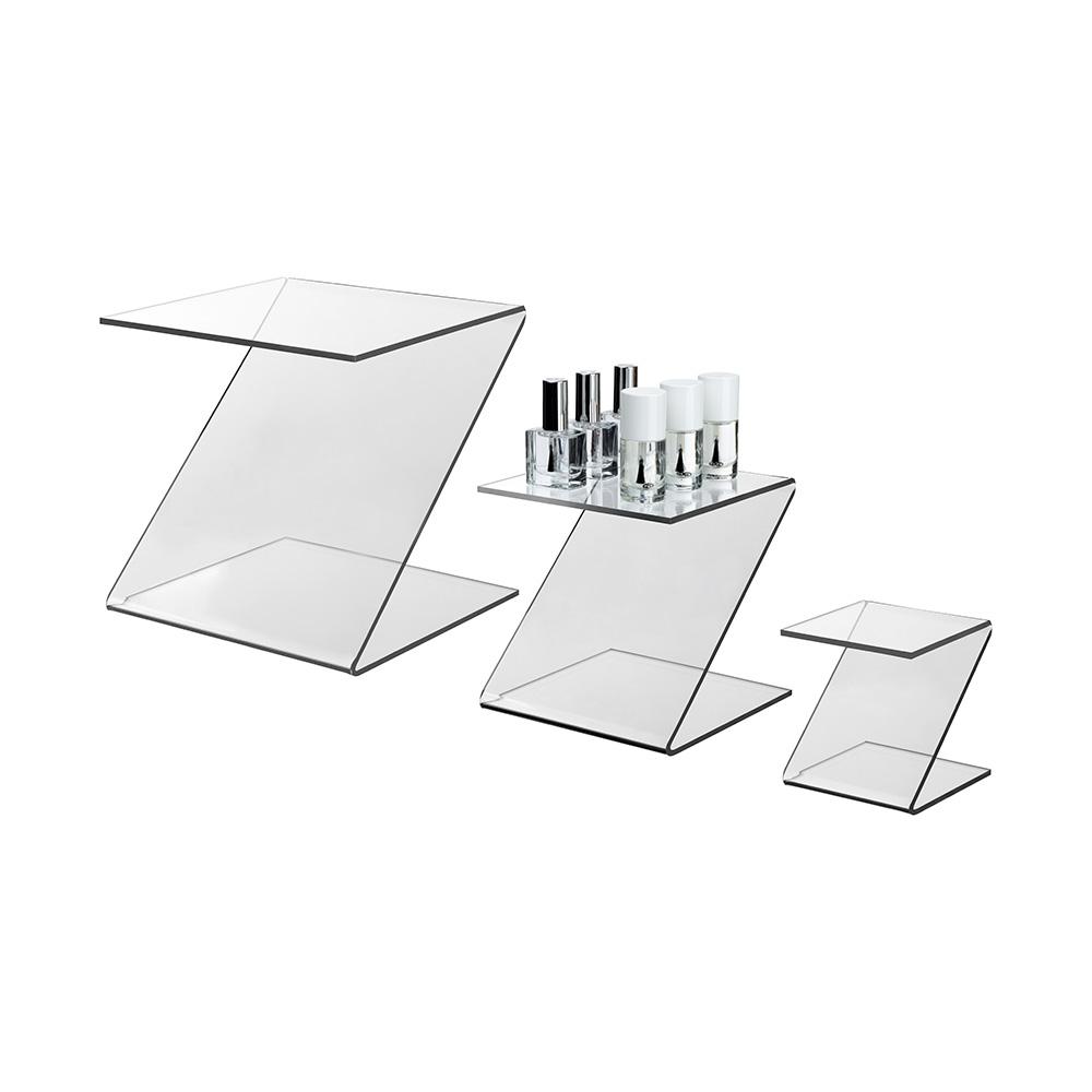 Z-Shaped Acrylic Riser - Clear Acrylic Stand