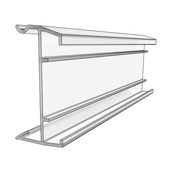 Display Data Label Holder with Front Divider Rail