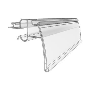 Shelf Edge Strip for Wire Shelves with Front Divider Rail