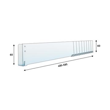 Series MP Straight Shelf Divider With Stopper, With Break Points