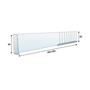 Series MP Straight Shelf Divider With Stopper, With Break Points