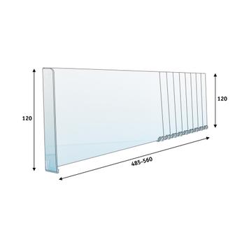 Series MP Striaght Shelf Divider With Stopper, With Break Points