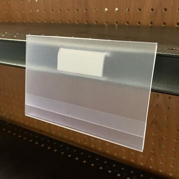 C-Channel Shelf Label Holder with Clip - 5.5 x 3.5