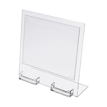 Acrylic Slant Back Display w/ Business Card Holder