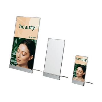 Slanted Desktop Poster Holder with Aluminum Base