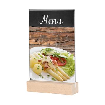 Menu Card Holder with Wooden Base