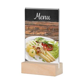 Menu Card Holder with Wooden Base