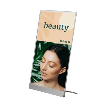 Slanted Desktop Poster Holder with Aluminum Base