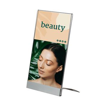 Slanted Desktop Poster Holder with Aluminum Base