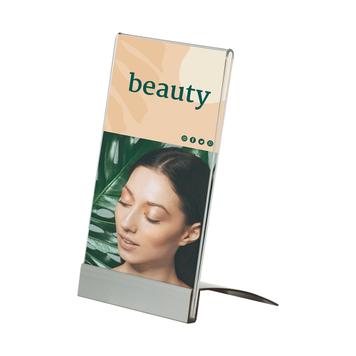 Slanted Desktop Poster Holder with Aluminum Base