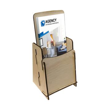 Wooden Brochure Holder, Trifold Size