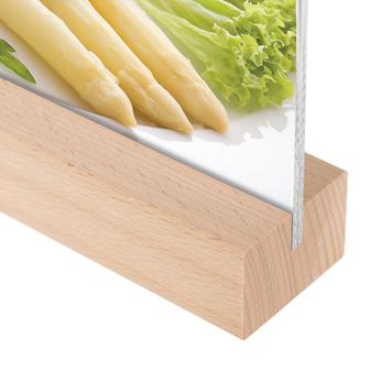 Menu Card Holder with Wooden Base