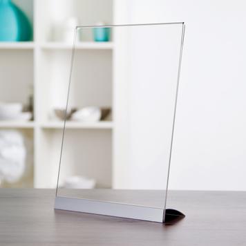 Slanted Desktop Poster Holder with Aluminum Base