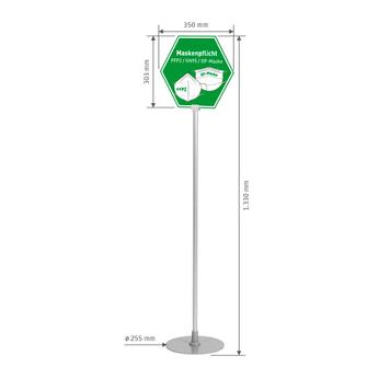 Como Series Hexagon Shaped Sign Stand