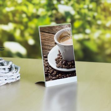 Slanted Desktop Poster Holder with Aluminum Base