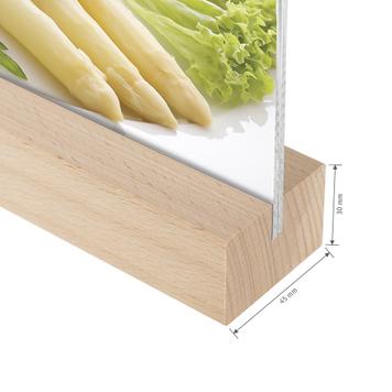 Menu Card Holder with Wooden Base