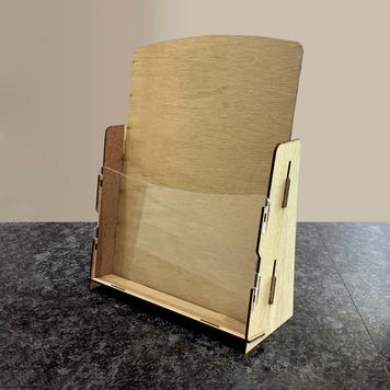 Wooden Brochure Holder, Letterhead Size