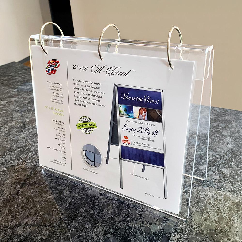 Acrylic Ring Binder Display Stand | 8.5