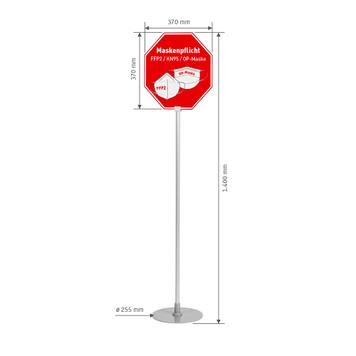 Como Series Octagon Shaped Sign Stand